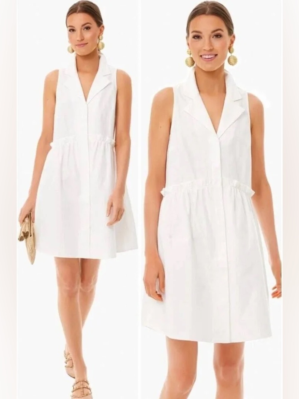 Tuckernuck Oxford White Sleeveless Royal Shirt Dress